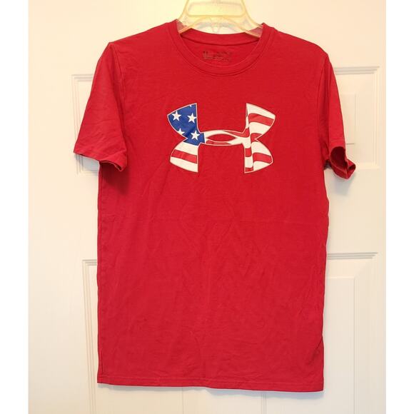 Under Armour Red HeatGear Loose Fit T-Shirt YXL Lightweight Activewear For Youth - Picture 5 of 8